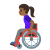 woman in manual wheelchair, medium-dark skin tone